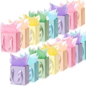 lot 2329 image: Tenare 12 Pcs Small Gift Bags Mini Paper Bags,4  2.75  4.5inch,Pastel
