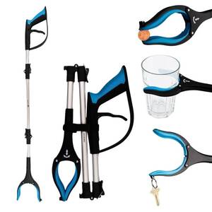 lot 2332 image: LIFE WORKS Reacher Grabber, 36 Foldable Arm, 360  Head, Ergonomic Grip, 4.