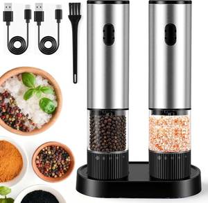 lot 2334 image: Electric Salt and Pepper Grinder Set Rechargeable,2 Pack Mill&Shakers