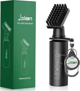 lot 2335 image: Jiskan Pro Golf Club Brush Cleaner with Clip and 7.5in Water Bottle 4 oz