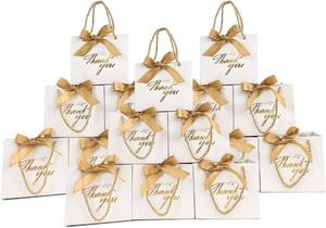 lot 2342 image: $50 TKSBAG 100 Pack Small Thank You Gift Bags with Handles, White