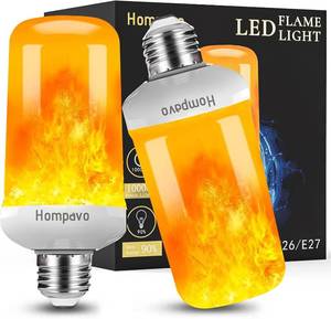 lot 2343 image: Hompavo  Upgraded Flame Light Bulbs for Home Decor with Upside Down Effect