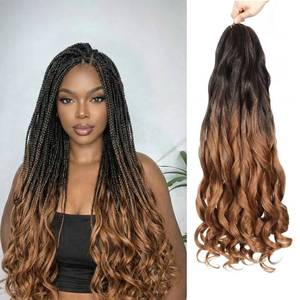 lot 2355 image: French Curl Braiding Hair Extensions 8 Packs Crochet Braids for Black Women