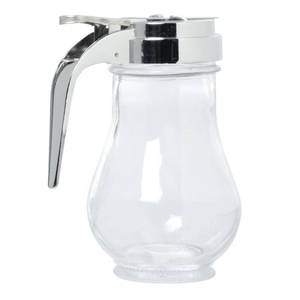 lot 2363 image: HUBERT Syrup Dispenser Glass with Chrome-Plated Top 6 oz