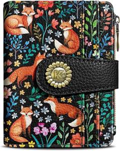 lot 2364 image: Kelvoris Cute Floral Fox Flowers Boho Small Rfid Women Wallet Coin Pocket
