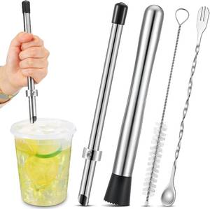 lot 2382 image: Honeydak 5 Pcs Straw Hole Puncher Muddler, Lemonade Punch Tool Set, 8.7Inch