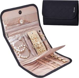 lot 2385 image: BELALIFE Travel Jewelry Case, Jewelry Organizer Roll for Accessories