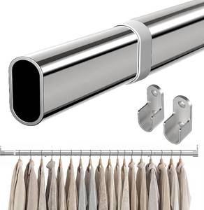 lot 2395 image: Oval Closet Rod 18-88 Inch Adjustable Closet Rods for Hanging Clothes
