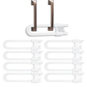 lot 2396 image: Vmaisi 8 Pcs Baby Sliding Cabinet Locks Adjustable U Shaped Child Safety