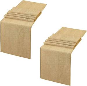 lot 2397 image: 2 Pieces Burlap Table Runners 12x84 Inch Rustic Boho Table Runner