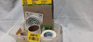 lot 34816 image: 220 grit sandpaper sheets, roll of plaster tape, ect..