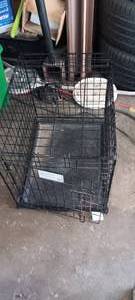 lot 34828 image: Small black metal pet crate 24l x 18w x 21h