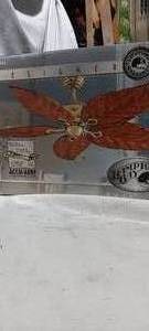 lot 34831 image: Hampton Bay Leaf ceiling fan in box