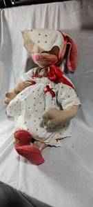 lot 34864 image: Vintage Annalee Strawberry Girl Bunny doll from 1990