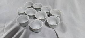 lot 34872 image: Set of small, white porcelain ramekins