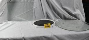 lot 34877 image: Hot plate holder, glass microwave turntable, glass cutting board