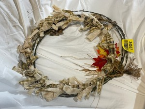 lot 34537 image: Fall Festive Barbwire Wreath