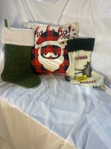 lot 34590 image: Amazing Christmas stockings and decorations.