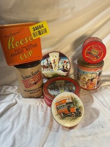 lot 34664 image: Vintage Tin Can - Assorted Brands.
