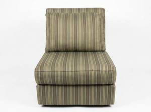 lot 3605 image: Striped Upholstered Armless Slipper Chair