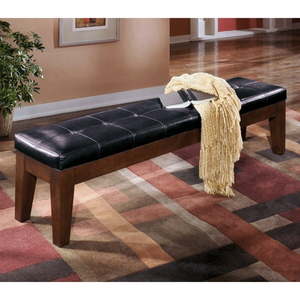 lot 3622 image: D442-09 Ashley Furniture Larchmont  Burnished Dark Brown Extra Large Upholstered Drm Bench - Retail - $203.07