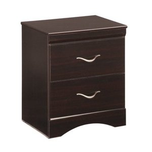 lot 3630 image: Ashley Furniture Two Drawer Night Stand B11792 Merlot