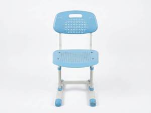 lot 3634 image: Blue Plastic School Chair with Perforated Seat
