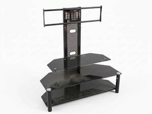 lot 3635 image: Zline Design TV Stand with Glass Shelves