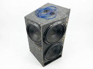 lot 3649 image: Memphis Car Audio Dual Subwoofer Enclosure with 2- Rockford Fosgate P2 12in Subs