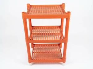 lot 3668 image: 3-Tier Plastic Utility Cart w Perforated Shelves