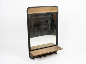 lot 3675 image: Kirklands Black Metal Frame Glass Display Cabinet w Wood Shelf