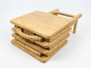 lot 3677 image: Wooden Folding Dinner Trays Set of 4
