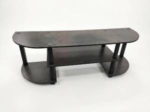 lot 3681 image: 4 Platform TV Stand with Black Metal Frame