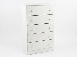 lot 3685 image: White 6-Drawer Chest with Knob Handles