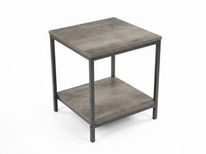 lot 3687 image: Gray Wood-Top Dining Table with Metal Frame