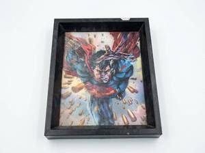 lot 3694 image: Superman Comic Book 3D Art Print Framed
