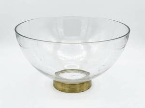 lot 3802 image: Glass Bowl with Brass Base