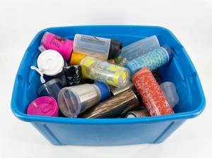 lot 3813 image: Tote of Miscellaneous Tumblers and Cups