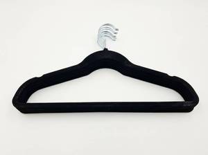 lot 3825 image: Black Velvet Suit Hangers with Metal Hooks - 25 Ct