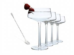 lot 3827 image: TAG Store Luxe Martini Glasses - Set of 4 Hand-Blown Crystal