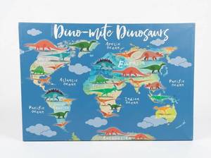 lot 3847 image: Dino-Mite Dinosaurs World Map Educational Canvas