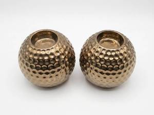 lot 3858 image: Pair of Bronze Decorative Sphere Planters