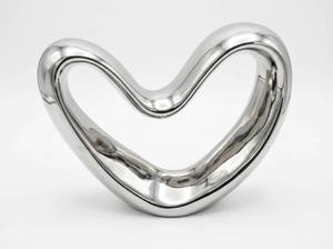 lot 3867 image: Decorative Chrome Wavy Tabletop Sculpture
