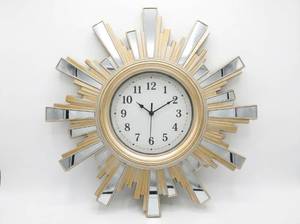 lot 3869 image: Sunburst Starburst Wall Clock w Mirror