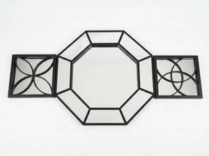 lot 3873 image: Black Hexagon Mirror Wall Decor with Geometric Pattern - 3 ct.
