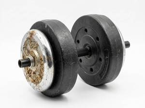 lot 3877 image: Cast Iron Dumbbell Weights with Grip Handles