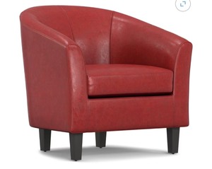 lot 3667 image: Simple Home Austin Contempory Tub Chair in Red Faux Leather - Retail - $324.95
