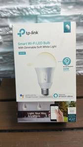 lot 13 image: TP-Link Smart Wi-Fi LED Bulb LB100 Dimmable Soft White 8W 600 Lumens