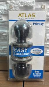 lot 30 image: Atlas Home Security Privacy Bed & Bath Turn-Button Door Lock