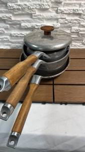 lot 58 image: 5-Piece Copco Cookware Set with Lids & Wood Handles